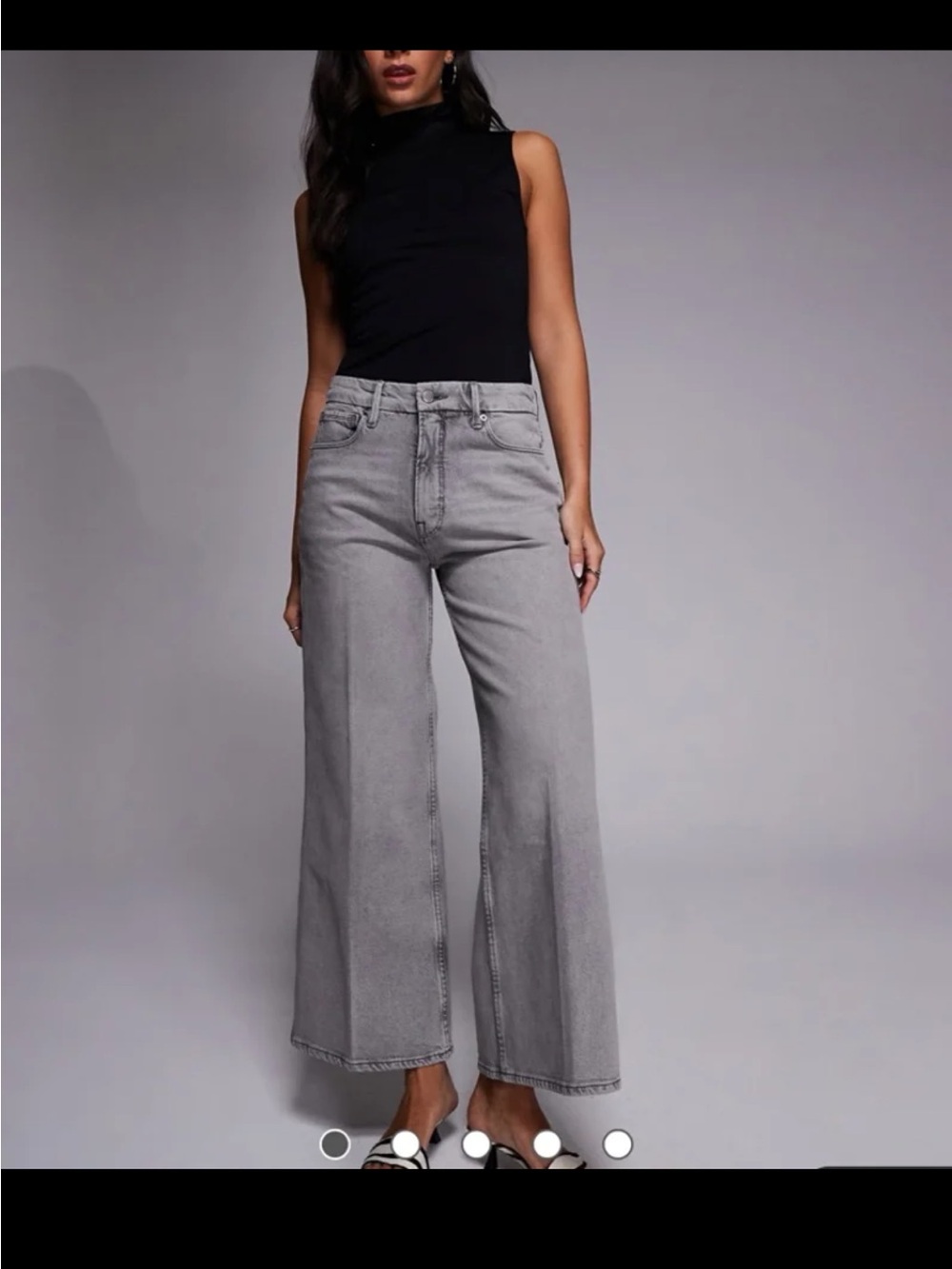 Good American good skate cropped jeans in washed black Size 16